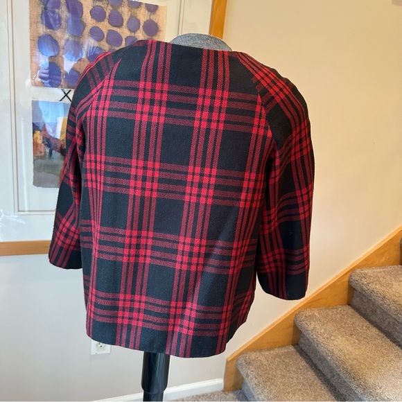 Larry Levine Plaid Jacket Shawl Wrap 16/XL - Picture 3 of 7